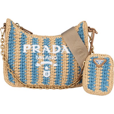 Prada Tricolor Raffia Re-Editon Crossbody bag Tasche