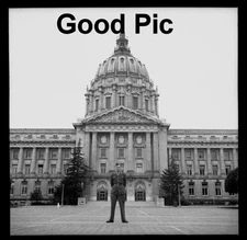 #NN3 - p B&W Vintage Photo Negative-Capitol-Military Man-San Francisco CA - 1943