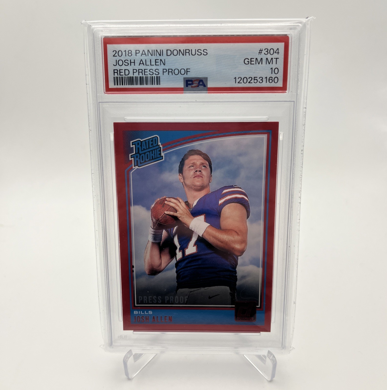Josh Allen 2018 Panini Donruss Red Press Proof Rated Rookie RC PSA 10