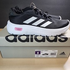 Adidas Women's Cloudfoam Comfy Lace Up Sneakers Shoes Size 8 Black/White