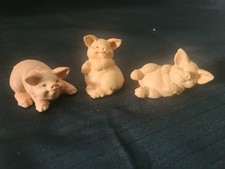 Vintage Pigs By Russ X3 Farm Country Decor Collectible