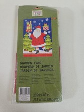 Debbie Mumm Outdoor Christmas Flag Santa Presents X-mas Trees 28x40 NOS 283619