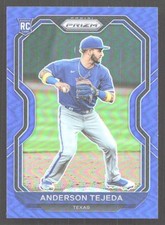 E409 - 2021 Panini Prizm Baseball - Anderson Tejeda #9 - Blue Prizm - RC