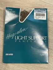 Vintage Sears pantyhose sandalfoot Hug-along Full Figure Short  Smoky Taupe  