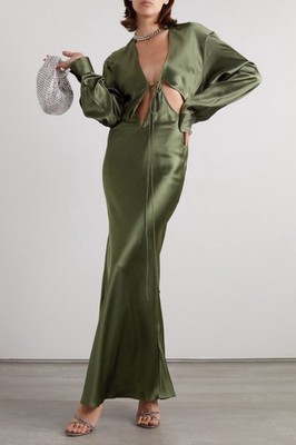 Christopher Esber Triquetra Dress Olive Green BNWT Size 12