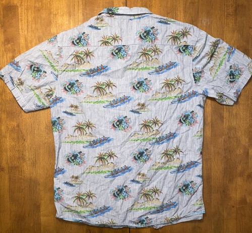 Ocean Current Herren Kurzarm Button Down Hemd Large Hawaii Surfen - Bild 5 von 5