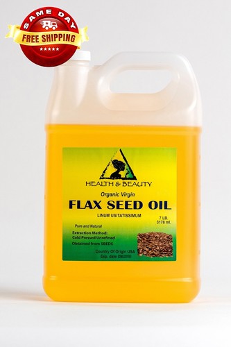 FLAX SEED OIL ORGANIC by H&B Oils Center UNREFINED COLD PRESSED PURE 7 LB - Picture 4 of 12