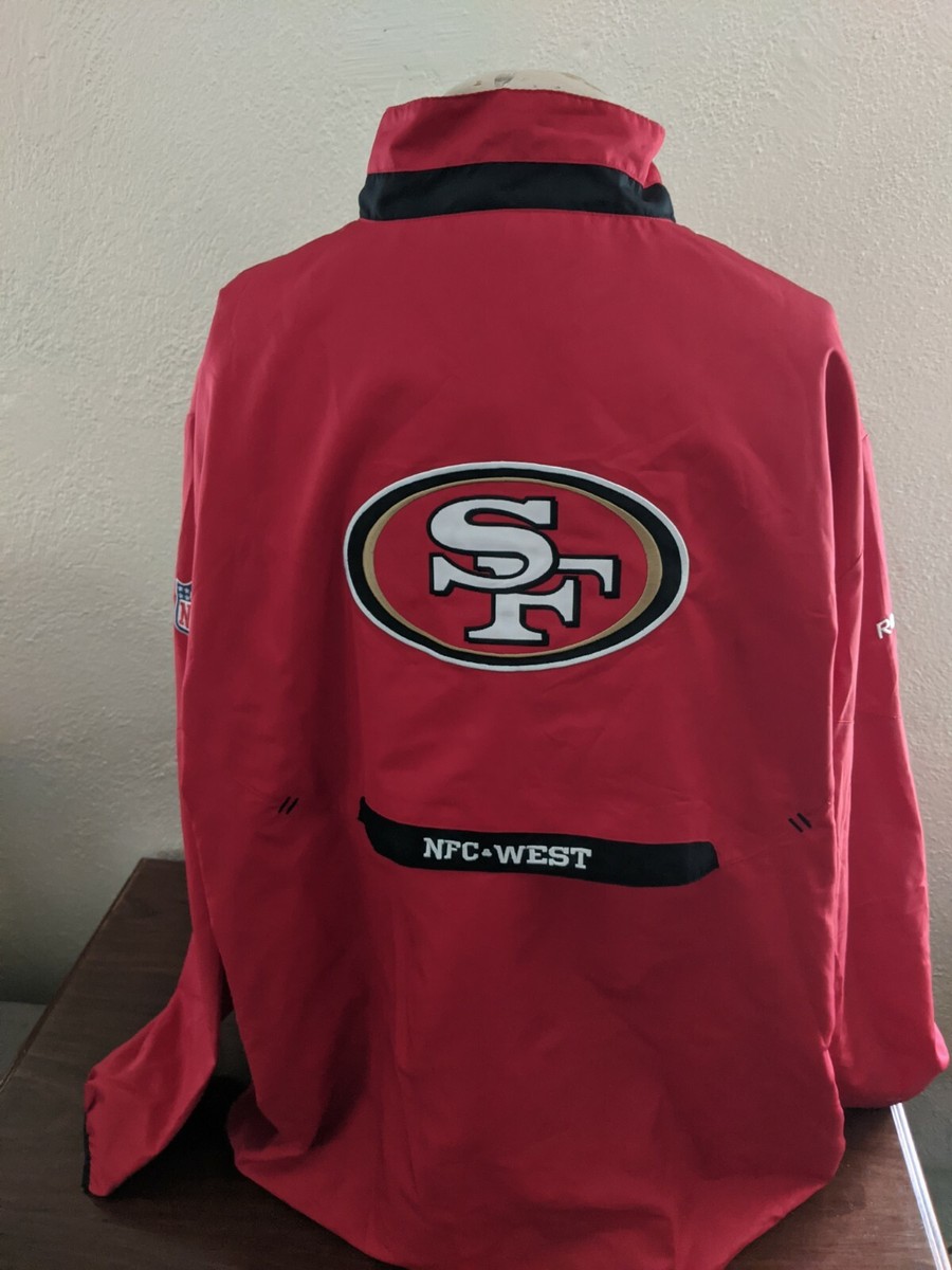 San Francisco 49ers on-Field 1/4 Zip Pullover Jacket Reebok Size