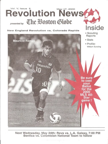 USA - New England Revolution 2000 v Colorado Rapids - soccer programme
