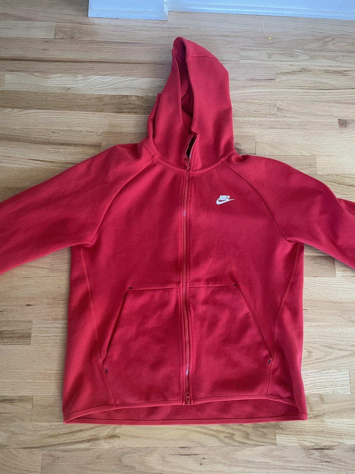 Nike Tech Fleece Full Zip Hoodie Jacket Red Men’s Siz… Gem