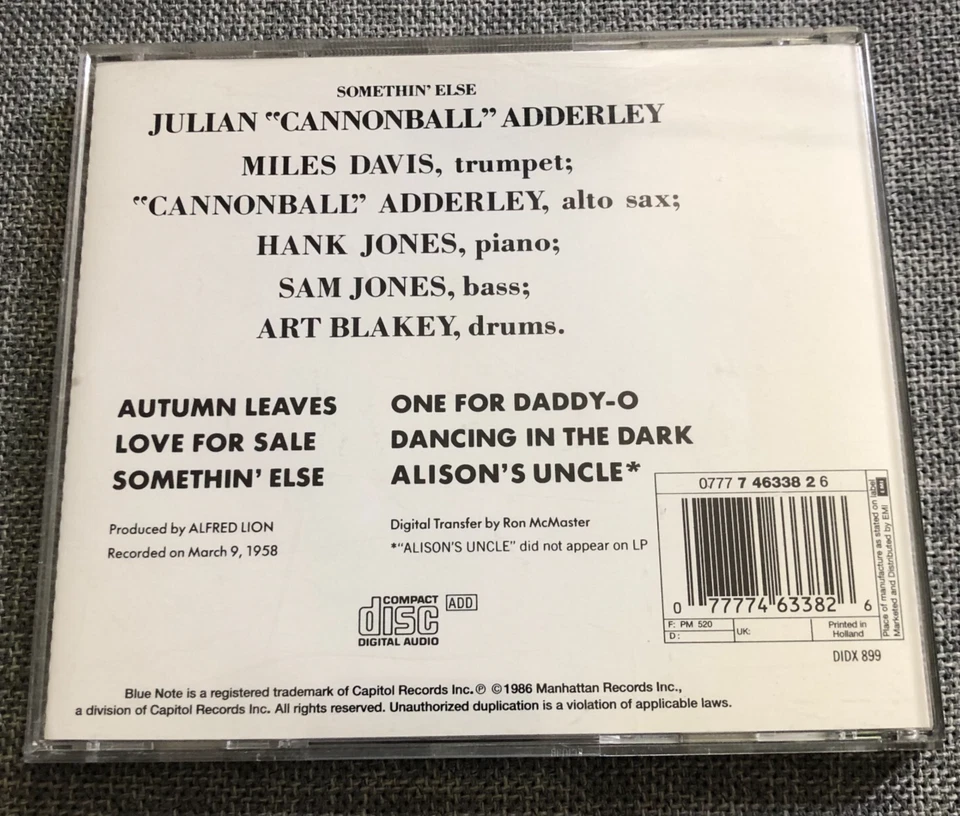 CANNONBALL ADDERLEY, Somethin' else, CD / Details in Beschreibung - Bild 2 von 3