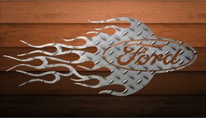 DXF CNC Plasma Laser Cut Ready Vector Ford Flames Logo ...
