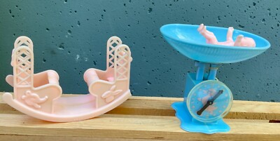 Beautiful Vintage 1950s Pla-Scale For Miniature Dolls-Really Works, Pink Teeter