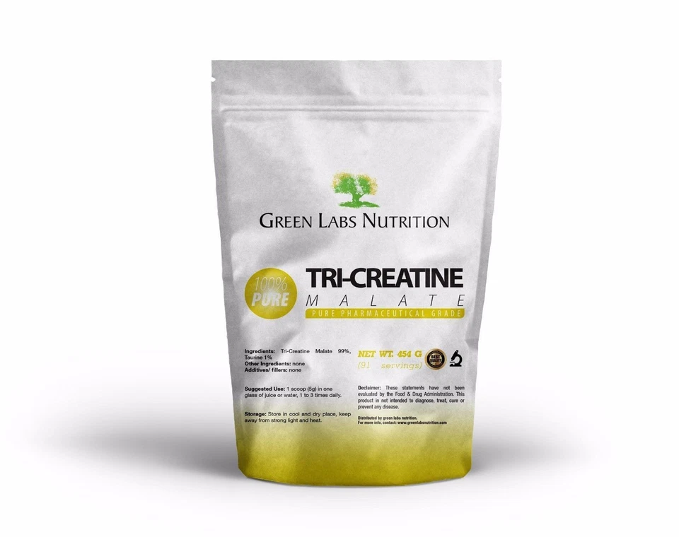 GREEN LABS NUTRITION Tri-Creatine Malate Pulver – hochrein für Leistung, Muskelaufbau & Regeneration