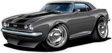 Wall Decal Compatible with 1967 Chevy Camaro SS 327 Cartoon Car Boys Room Garage