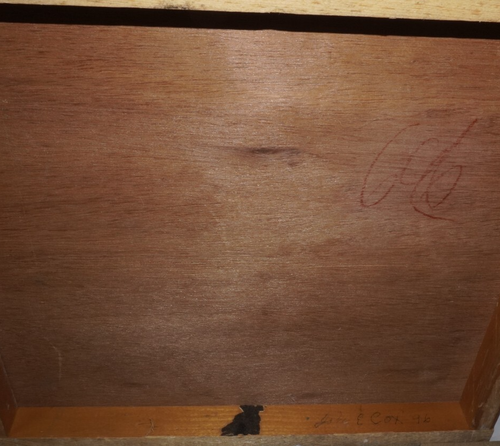 Capanna in legno vintage Amish arte popolare con camino fatta a mano firmata 20x16 Prop - Foto 18 di 19