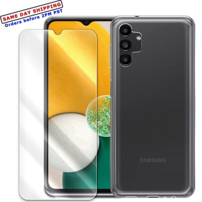Explosion-Proof Screen Protector + Clear Case for Samsung Galaxy A13 4G SM-A135U
