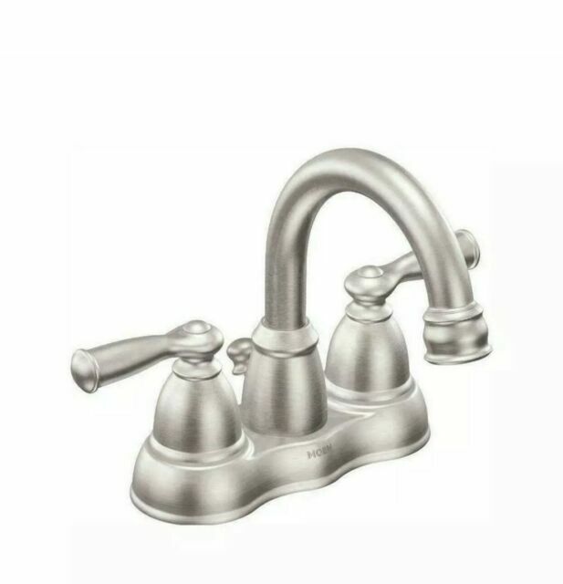 Moen TS41708BN Fina Two-Handle High Arc Bathroom Faucet, Brushed Nickel  並行輸入品 浴室、浴槽、洗面所