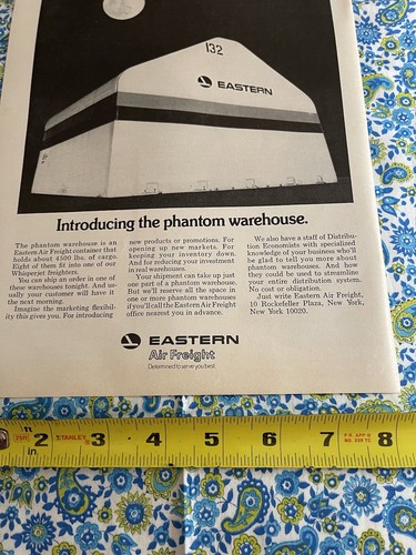 Vintage 1969 Eastern Airlines Freight Warehouse Print Ad-Phantom Freight Contain - Picture 7 of 7