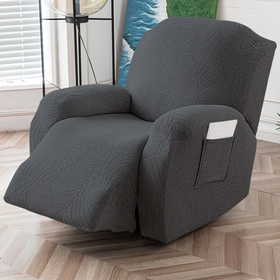 Waterproof leaf jacquard stretch recliner sofa cover, furniture protection - Image 2 of 4