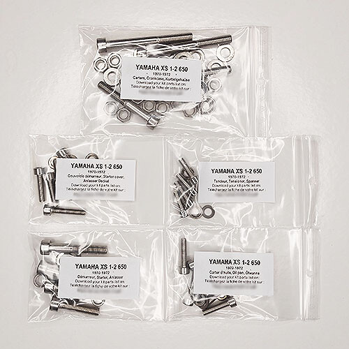 Kit tornillos allen inox n°3 carter XS1 XS2 XS650 Yamaha visserie moteur 1970 1971 1972