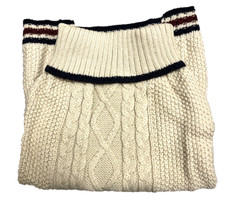 christmas sweater beige with blue and maroon stripes for large dog