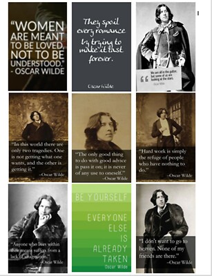 OSCAR WILDE ZITATE JUMBO KÜHLSCHRANKMAGNETE 9 FLACH FLEXIBEL KEIN VERSAND UK NEU