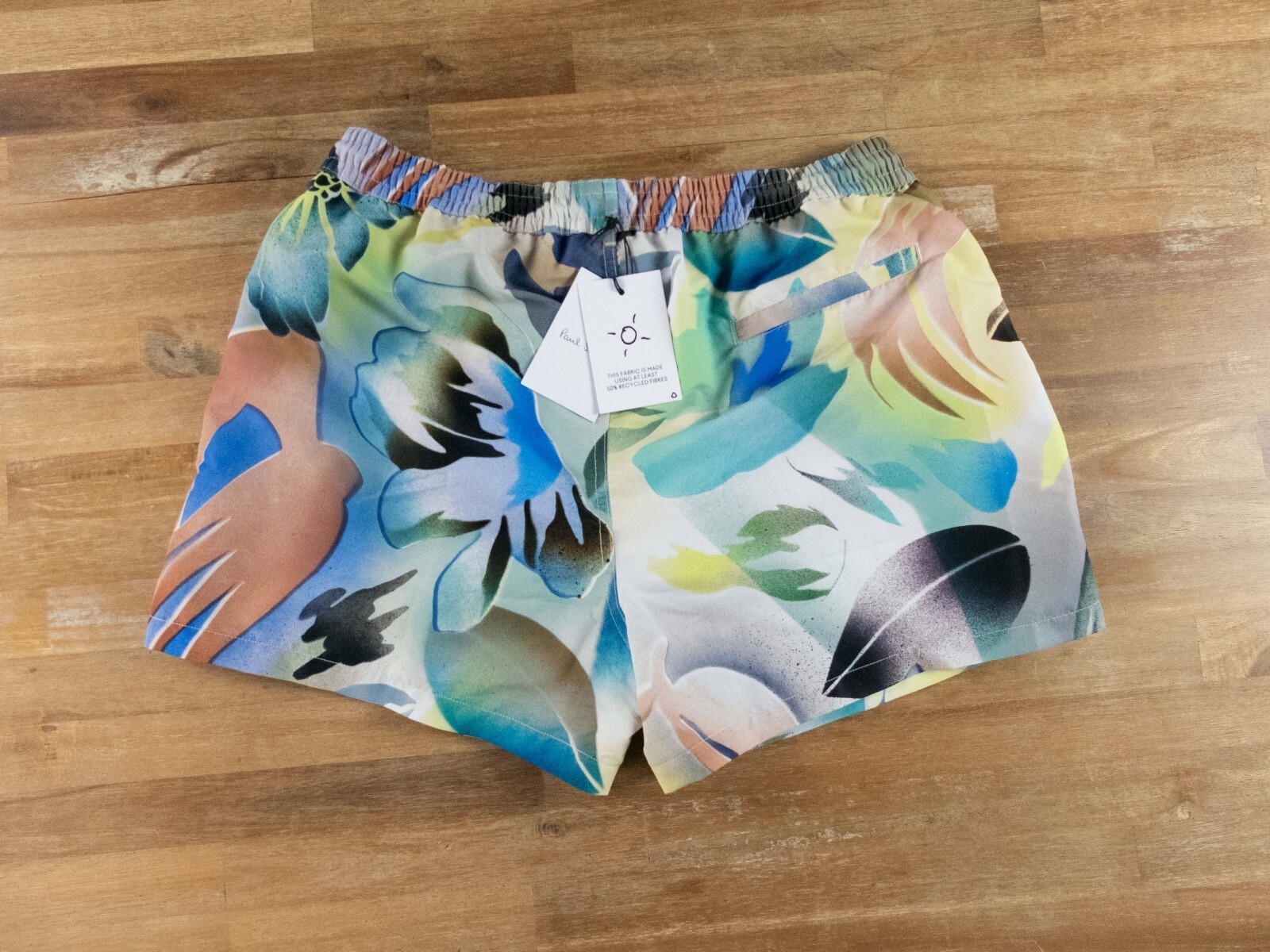 (NO CUSTOMS TAX) PAUL SMITH Swimwear blue hot summer floral print swim shorts XL image 8