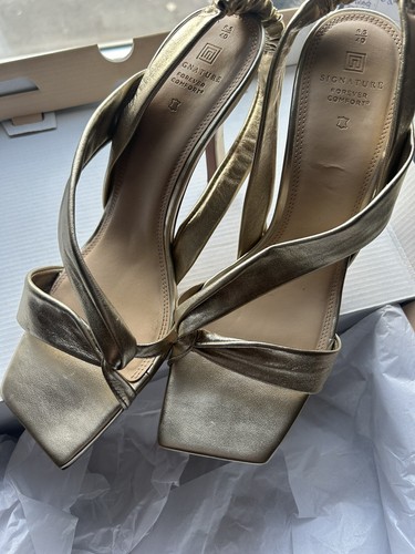Next Signature Gold Sandal Size 6.5 - Picture 2 of 6