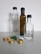 Produktbild - Glasflaschen Set 3 Stück Essig Öl 2x250 ml und 1x 200 ml diverse Schraubdeckel