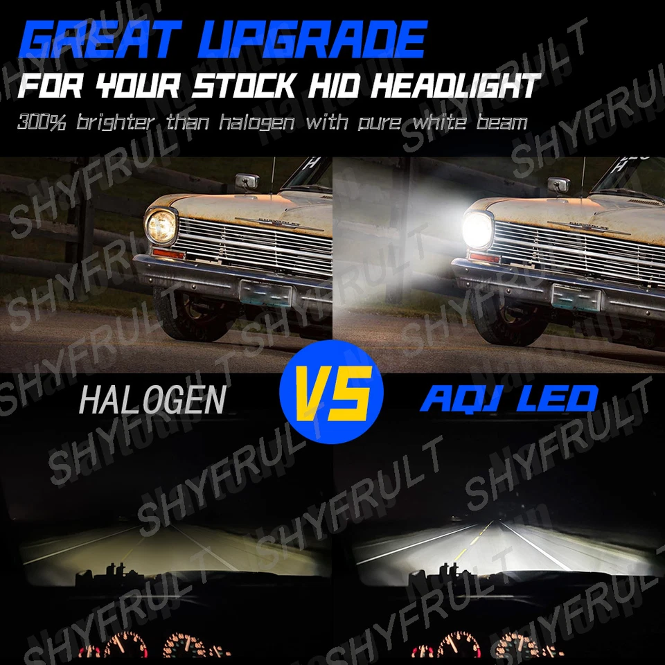 7" Round LED Headlights Combo Hi/Lo High Low Beam For Mercury Monarch 1975-1977 - Image 4 of 4