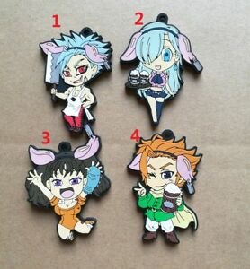 Anime The Seven Deadly Sins Nanatsu no Taizai Rubber Strap Charm Keychain Gift