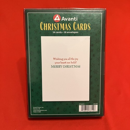 Avanti Press Christmas Cards / Corgi Holding Stocking / Box of 14 Cute Dog - Picture 3 of 3