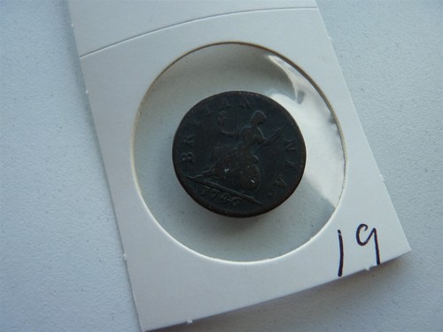 GREAT BRITAIN VINTAGE COIN 1746 Farthing, George II, FULL DATE NO19 - Picture 5 of 5