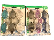 3 pack Dolfino Pacesetter Silicone Swim Goggles sz Adult ages 12 UV Protection.