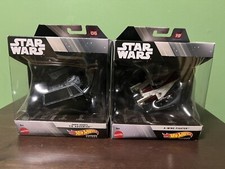 Lot Of 2 Hot Wheels Star Wars Select Darth Vader's TIE Advanced & A-Wing Fighter