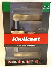 Kwikset Hall Closet 154HFI SQT 15 CP Halifax Square Satin Nickel
