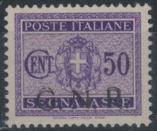 ITALY RSI 1943 Segnatasse GNR 50c (Brescia) variety (above. bottom) MNH** © - Picture 1 of 2