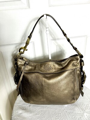 COACH💥VINTAGE~RARE💥 Zoe Metallic Cooper Bronze Leather Hobo Bag