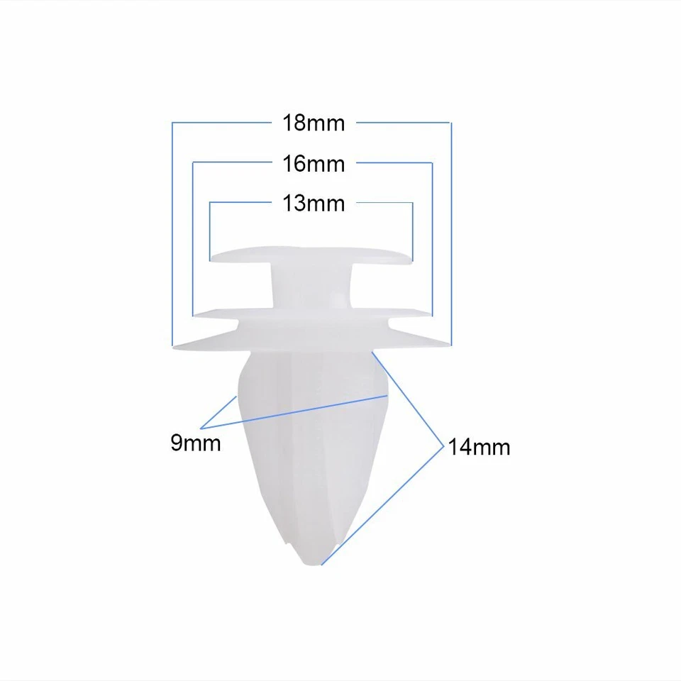 Фиксатор щитка крыла и бампера зажимы заклепки нейлоновый бампер 6 размер 100 шт. - Изображение 4 из 4