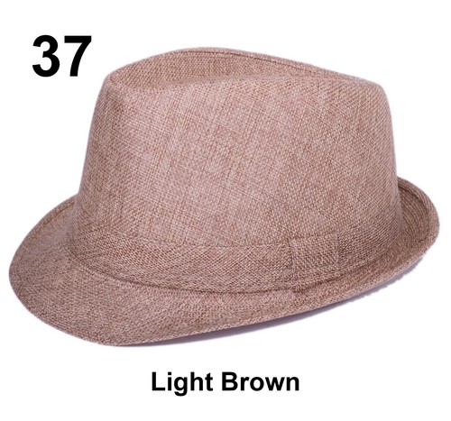 Hombres Mujeres Fedora Sombrero Trilby Estilo Cubano Hacia arriba Alama Corta Gorra Sombrero Panamá - Imagen 39 de 91