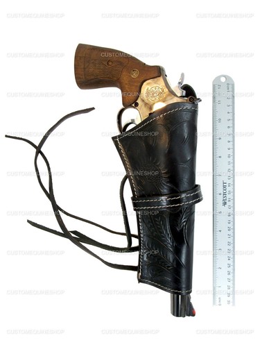 LEATHER HOLSTER WESTERN GUN COVER PISTOL HOLDER SINGLE ACTION UNIVERSAL FIT - Picture 10 of 33
