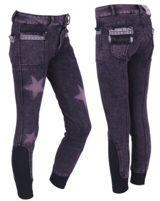 QHP Breeches Rosanne Junior leg grip Sweet grape