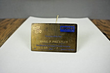 Vintage HUGHES AIRCRAFT COMPANY Brass RETIREMENT CARD 1989 VERY RARE Collectible