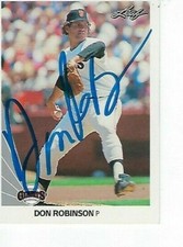 DON ROBINSON SIGNED 1990 LEAF #267 - SAN FRANCISCO GIANTS 