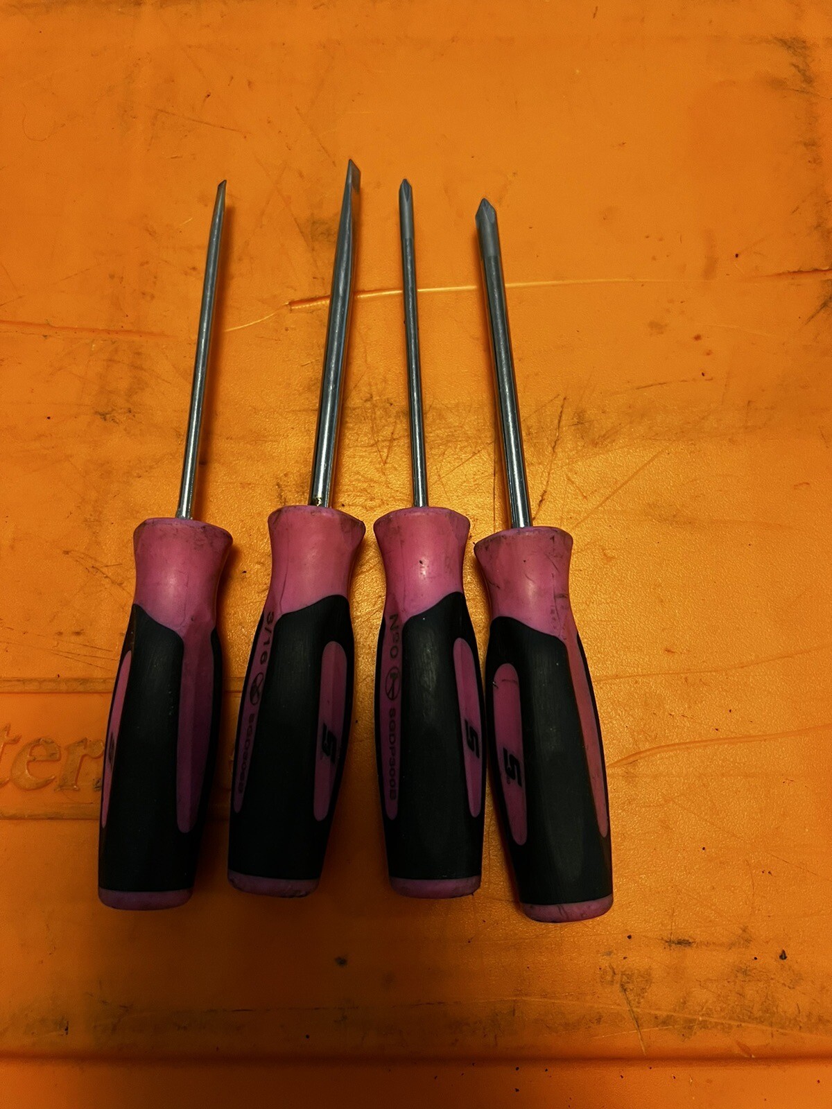 Snap On Tools SGDX40BPM Mini 4pc Soft Grip PINK Screwdriver Set eBay