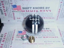 Rally 6 Speed Shift Knob Reverse Up Left Black W White Made In The U.s.a.