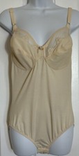 Vintage Nylon Bodysuit Teddy Shaper Beige Size 34C