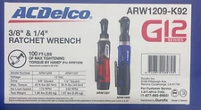 ACDelco G12 Cordless Ratchet Wrench Combo Kit | 2 Batteries | 12V Tool Set