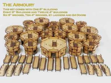 Infinity the game The Armoury Full Set 21 Peice 28mm Games Terrain 